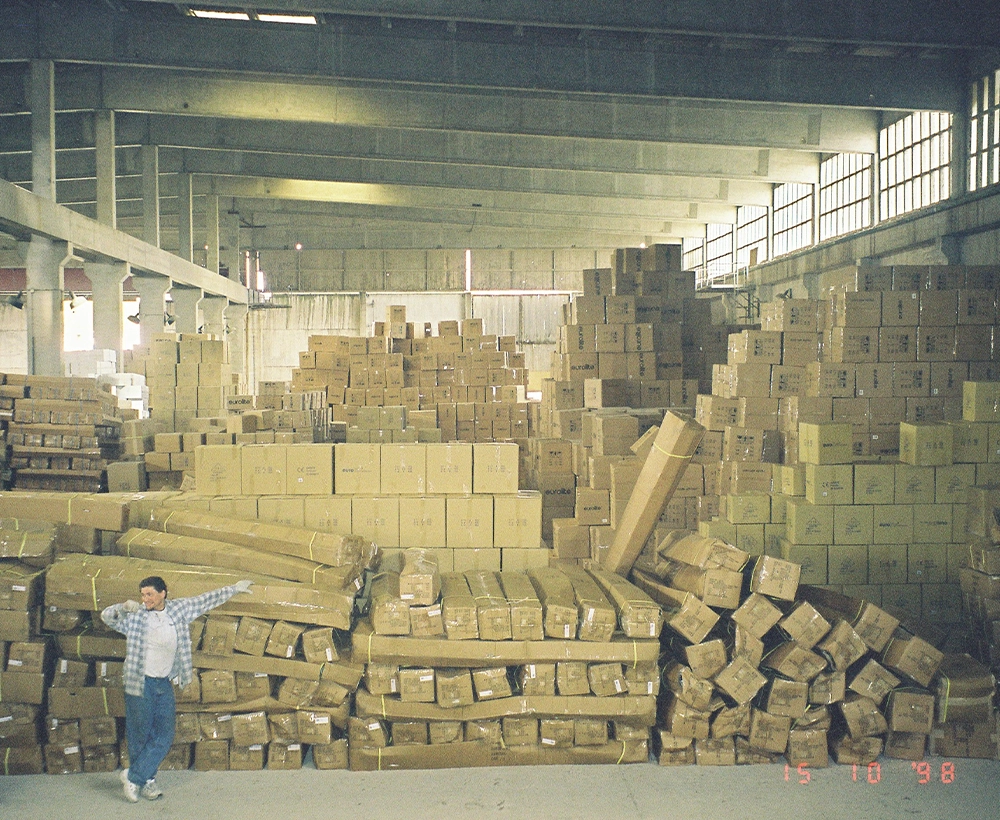 Unternehmensgebäude im Sonnenuntergang