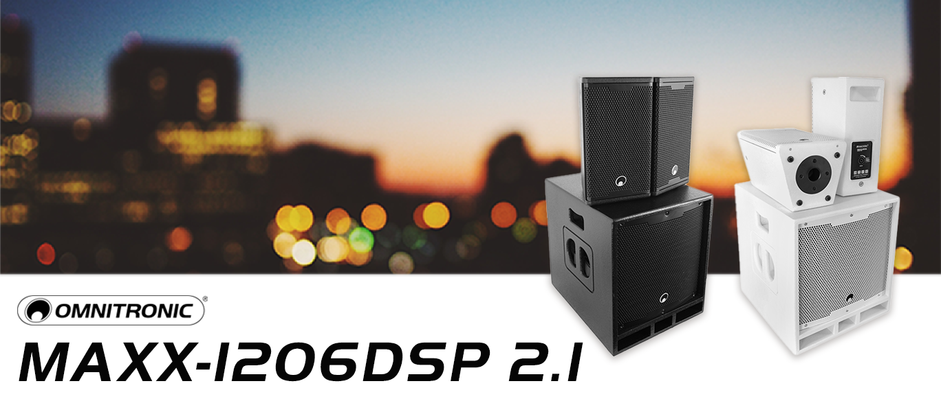 Omnitronic Maxx-1206DSP Titelbild mit schwarz und weiß