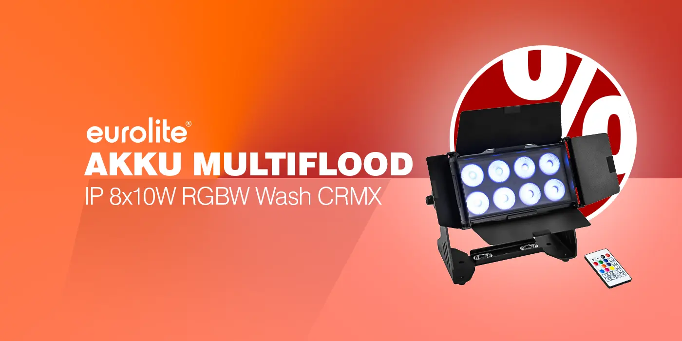 EUROLITE AKKU Multiflood IP 8x10W